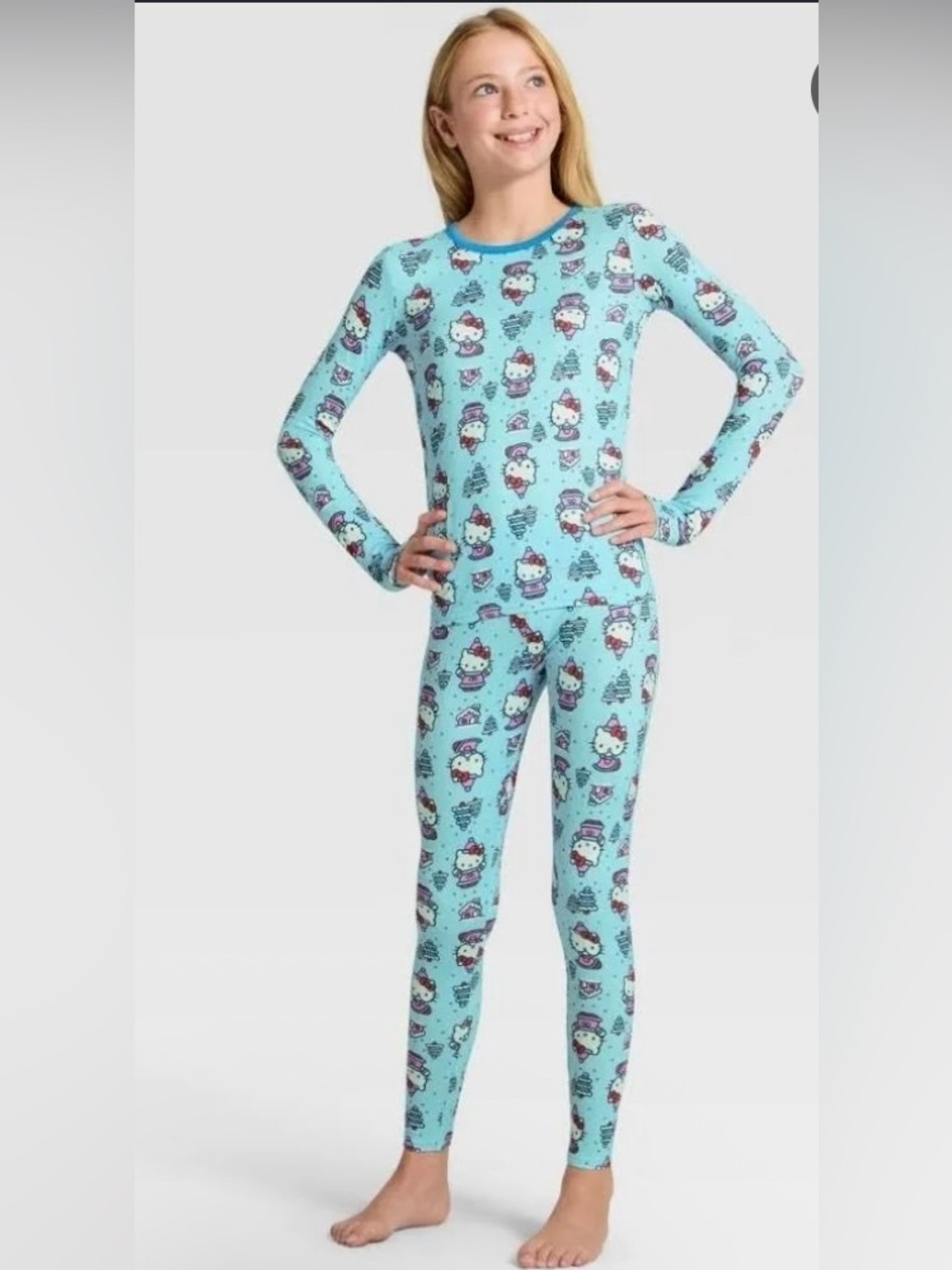 Cuddl Duds Hello Kitty 2pc Thermal Underwear Set